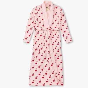 Monica and Andy Heart Printed Belted Robe waffle knit Size XS/S Maternity